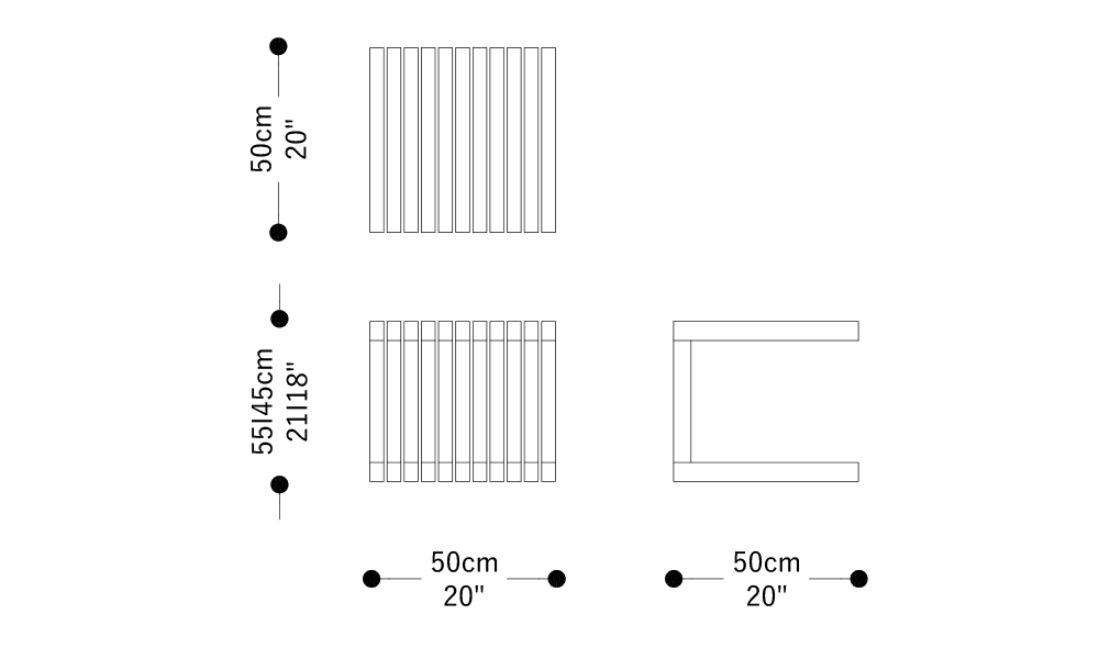 Image of the main dimensions of the product